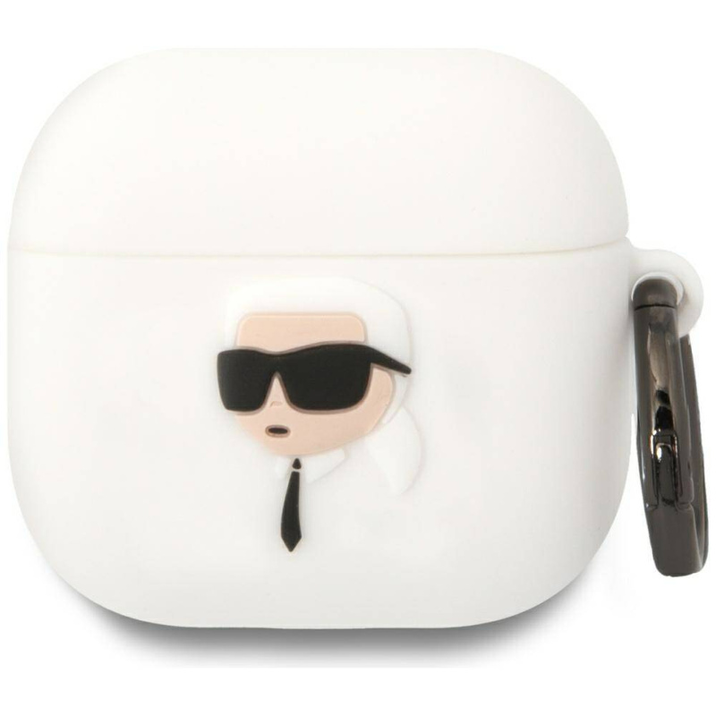 KARL LAGERFELD futerał do APPLE AirPods 4 KLA4RUNIKH (3D SIL NFT K) biały