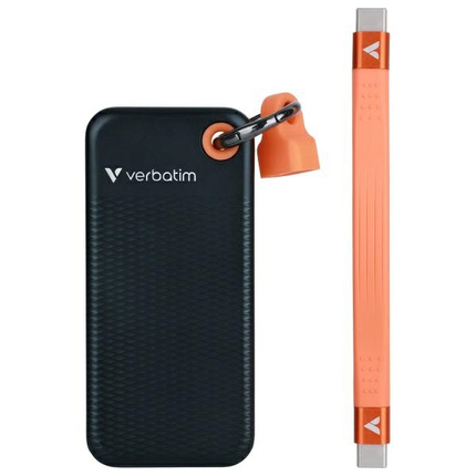 Verbatim Dysk SSD 1TB - brelok do kluczy z kablem USB 3.2 gen.2 czarno-pomarańczowy/black-orange 32193