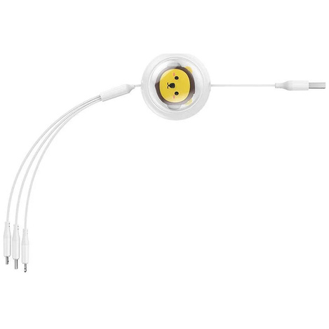 BASEUS zwijany kabel USB do Micro/Lightning/Typ C 3w1 Leo 3.5A 1.1m biały CB000063