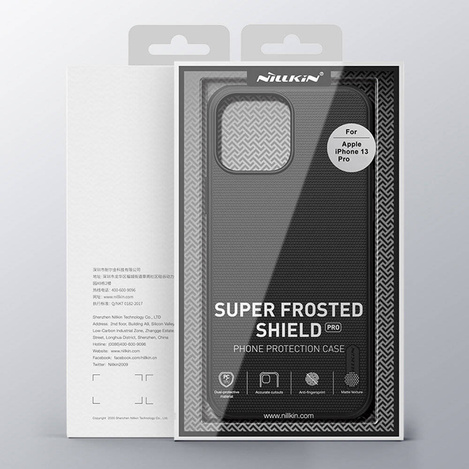 Nillkin Super Frosted Shield wzmocnione etui pokrowiec + podstawka iPhone 13 Pro niebieski