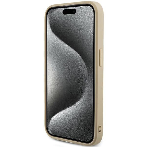 Oryginalne Etui GUESS hardcase Saffiano Iridescent Script GUHCP15LPSAIRSD do Iphone 15 Pro złoty