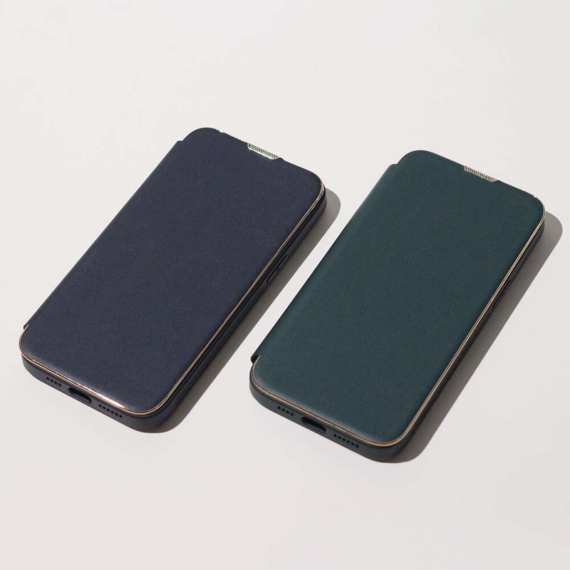 Etui Smart Gold Frame Mag do iPhone 12 / 12 Pro 6,1" granatowe