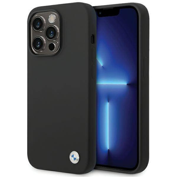 BMW Silicone Metal Logo case for iPhone 15 Pro - black