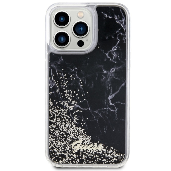 Guess GUHCP14XLCSGSGK iPhone 14 Pro Max 6.7" black/black hardcase Liquid Glitter Marble