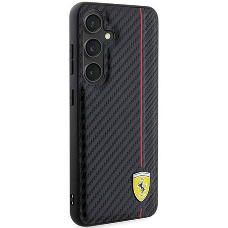 Oryginalne Etui FERRARI hardcase Carbon Printed Line FEHCS24SN3DUR do Samsung Galaxy  S24 Czarny