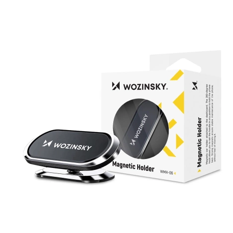 Wozinsky samoprzylepny magnetyczny uchwyt samochodowy 360 na deskę rozdzielczą srebrny (WMH-06)