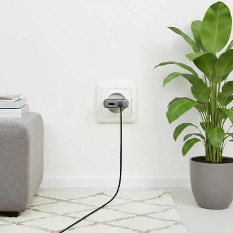 Ładowarka sieciowa do telefonu Forcell F-Energy Ultra Slim GaN III 2 x USB C PD QC4.0 3A 45W B245201(2C) czarna