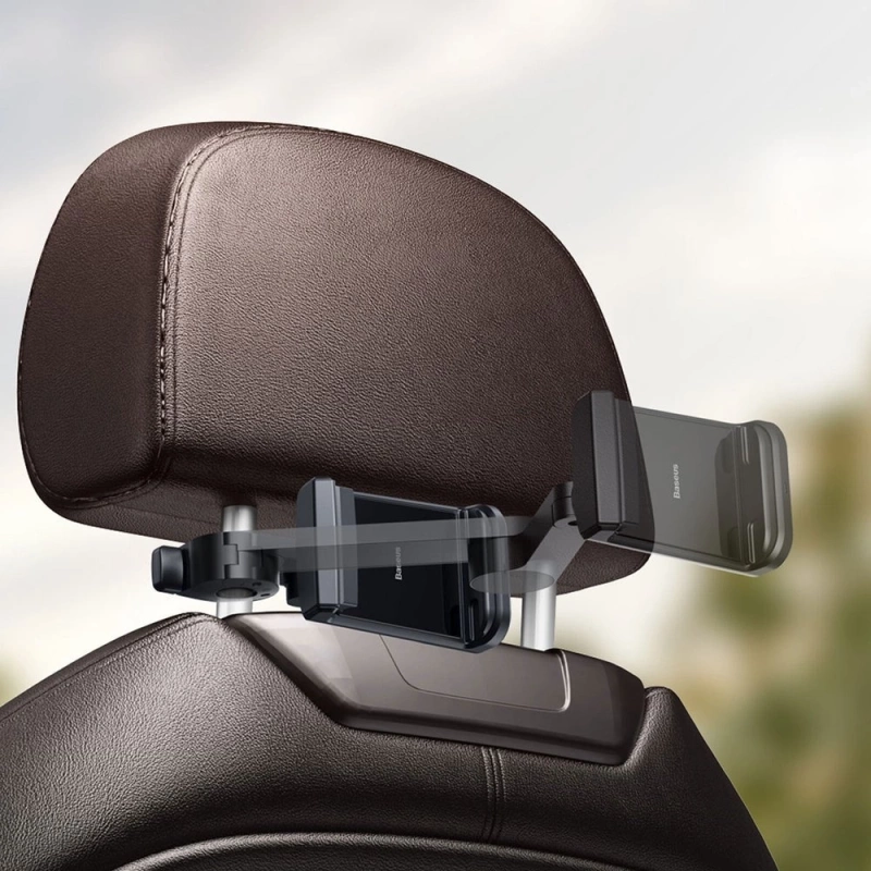 Uchwyt Samochodowy z 15W Ładowaniem Indukcyjnym Qi na Zagłówek do Telefonu Ładowanie Bezprzewodowe Baseus Energy Storage Backseat Holder Wireless Charger (WXHZ-01) czarny