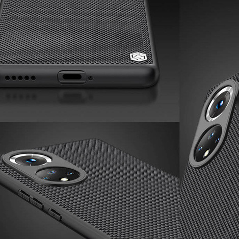 Nillkin Textured Case wytrzymałe wzmocnione etui z żelową ramką i nylonem na tyle Honor 50 Pro czarny