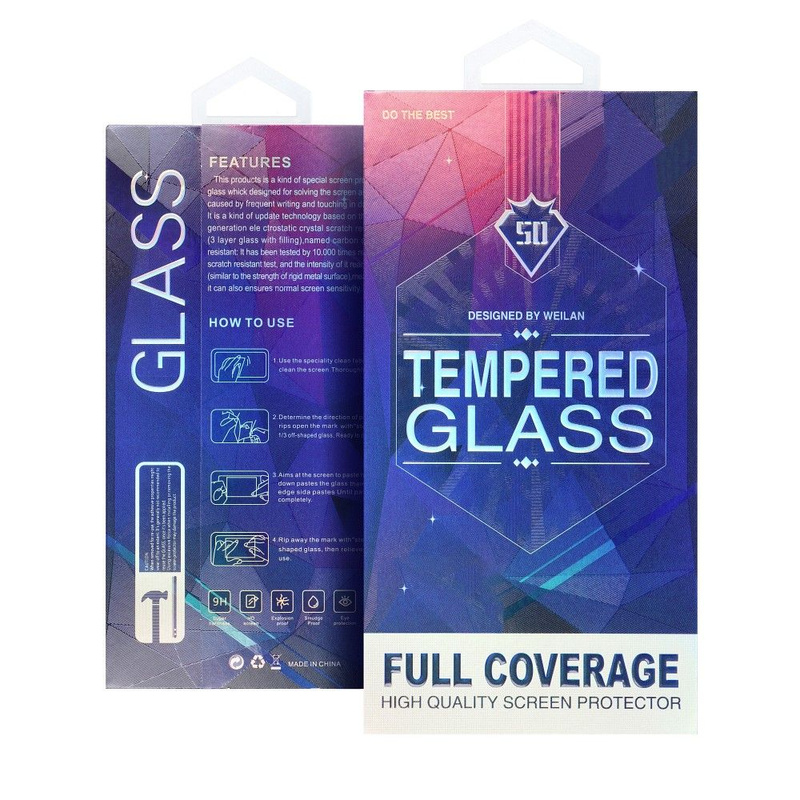 5D Full Glue Tempered Glass - do Samsung Galaxy S21 Ultra (hole) czarny