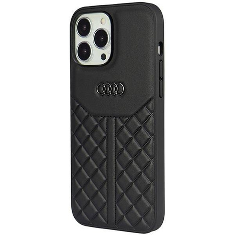Audi Echtleder iPhone 13 Pro / 13 6,1&quot; schwarz/schwarz Hardcase AU-TPUPCIP13P-Q8/D1-BK