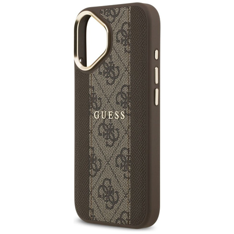 GUESS futerał do IPHONE 17 kompatybilny z MagSafe GUHMP17SPG4SEMCW (PU W/ 4G Stripe) brązowy