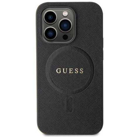 Original Case IPHONE 14 PRO Guess Hardcase Saffiano MagSafe (GUHMP14LPSAHMCK) black