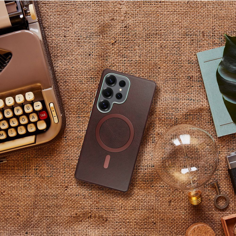 Futerał GENTLEMAN MAG COVER kompatybilny z MagSafe do SAMSUNG S25 PLUS brązowy