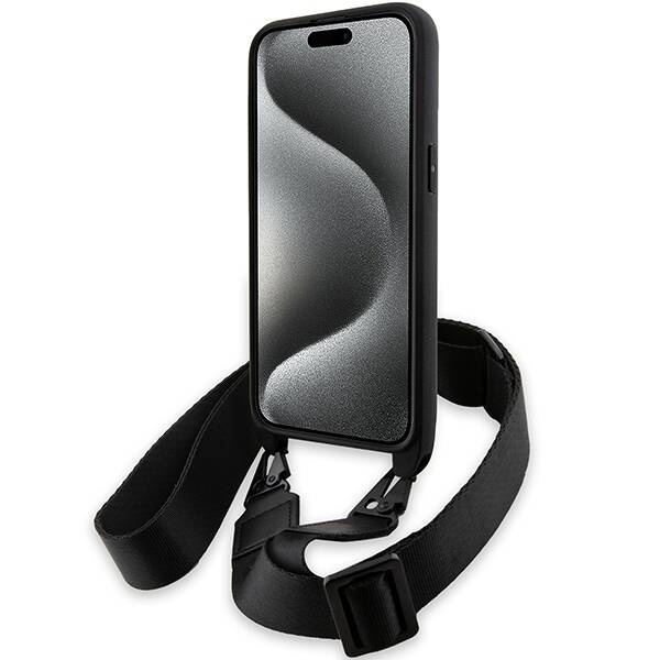 BMW M Edition Carbon Stripe &amp; Strap Hülle für iPhone 15 Pro Max – Schwarz