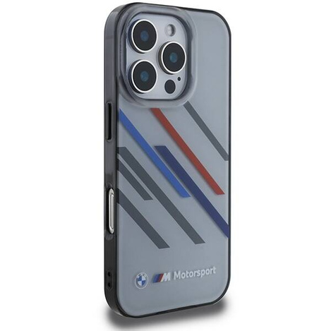 Original Case IPHONE 16 PRO MAX BMW Hardcase Motosport IML Random Stripes (BMHCP16X23HTRAG) gray