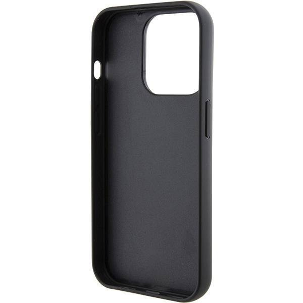 Karl Lagerfeld Feste Glitzer-Choupette-Logo-Metallpin-Hülle für iPhone 15 Pro Max – Silber