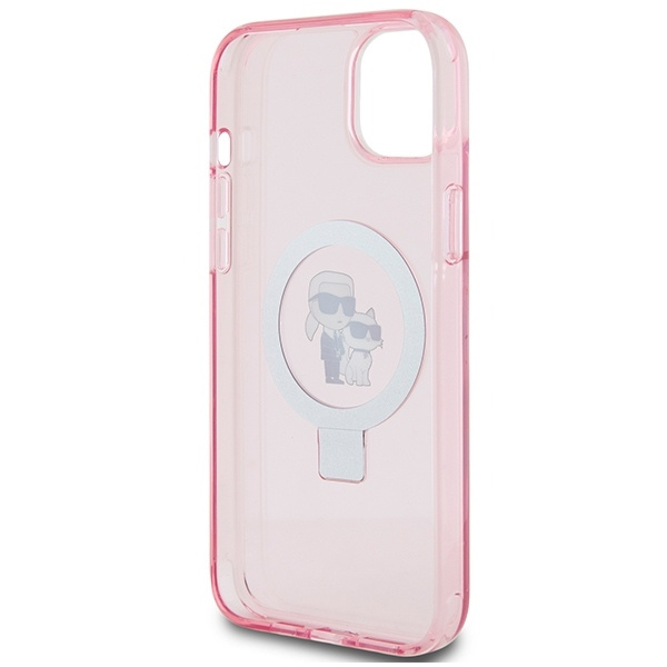 Guess nakładka do iPhone 15 Plus 6,7&quot; KLHMP15MHMRSKCP różowa C MAGSAFE RINGSTAND KC