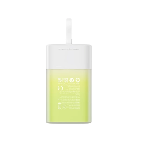 Baseus Popsicle 5200mAh 20W Powerbank with Built-in Lightning Cable (+ White Baseus Simple USB-C - USB-C 60W/20V/3A/30cm Cable) - White-Green
