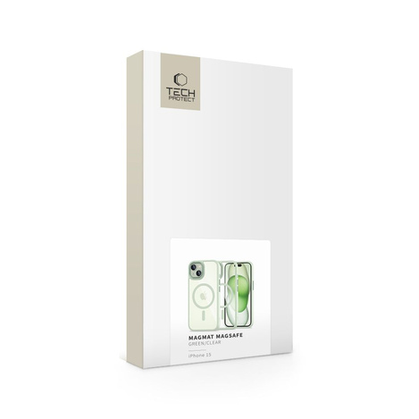 Etui APPLE IPHONE 15 Tech-Protect Magmat MagSafe transparentne zielone