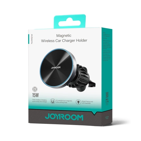 Joyroom magnetic car holder 15W wireless charger for air vent black (JR-ZS240)