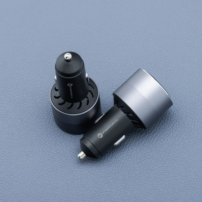 FORCELL F-ENERGY Alu - ładowarka samochodowa 85W PD+QC4.0+SAM SFC 2.0, 2xUSB C+USB A