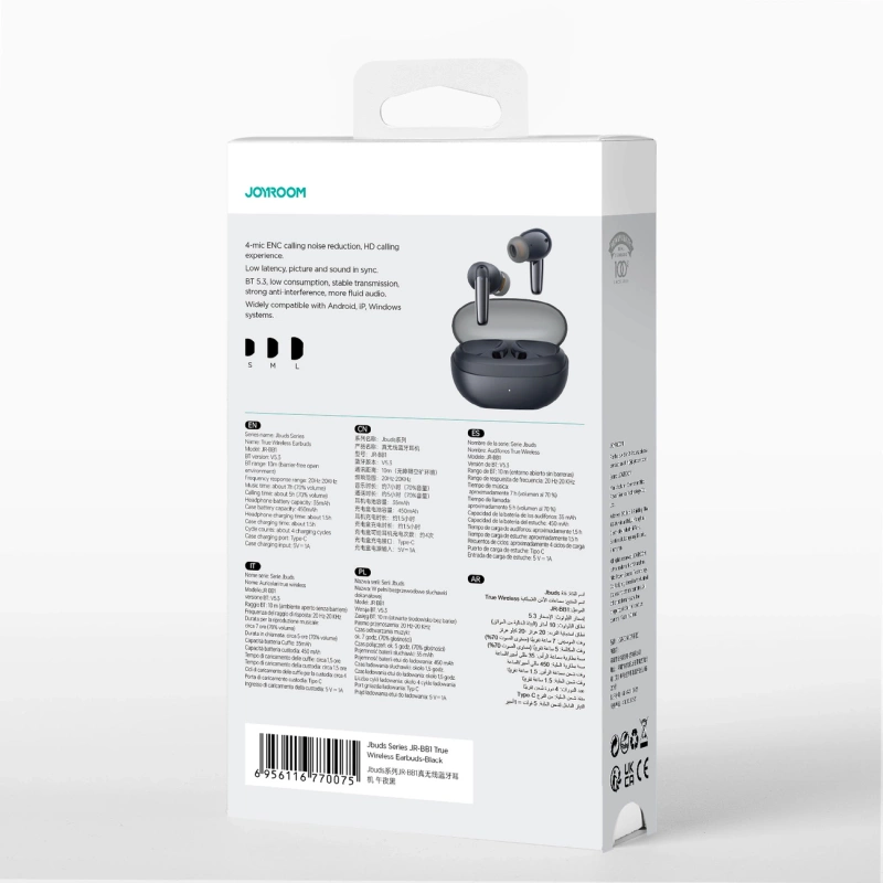 Joyroom Jbuds Series JR-BB1 TWS kabellose In-Ear-Kopfhörer – Schwarz