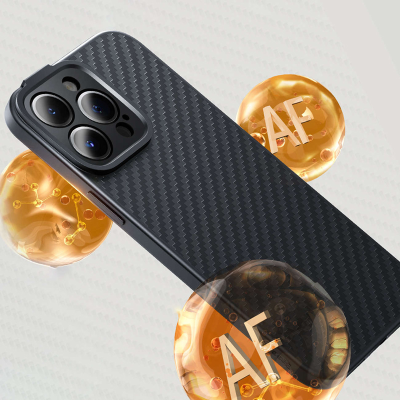 Pancerne etui iPhone 14 Pro kompatybilne z MagSafe szkło hartowane Baseus Synthetic Fiber - czarne