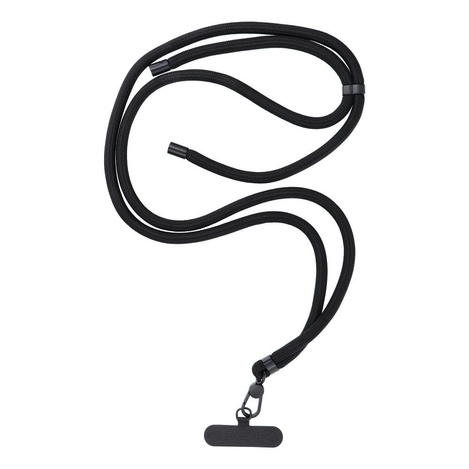 Zawieszka SWING (8mm) do telefonu z regulacją długości / długość sznura 165cm (max 82,5cm w pętli) / na ramię lub szyję - czarny