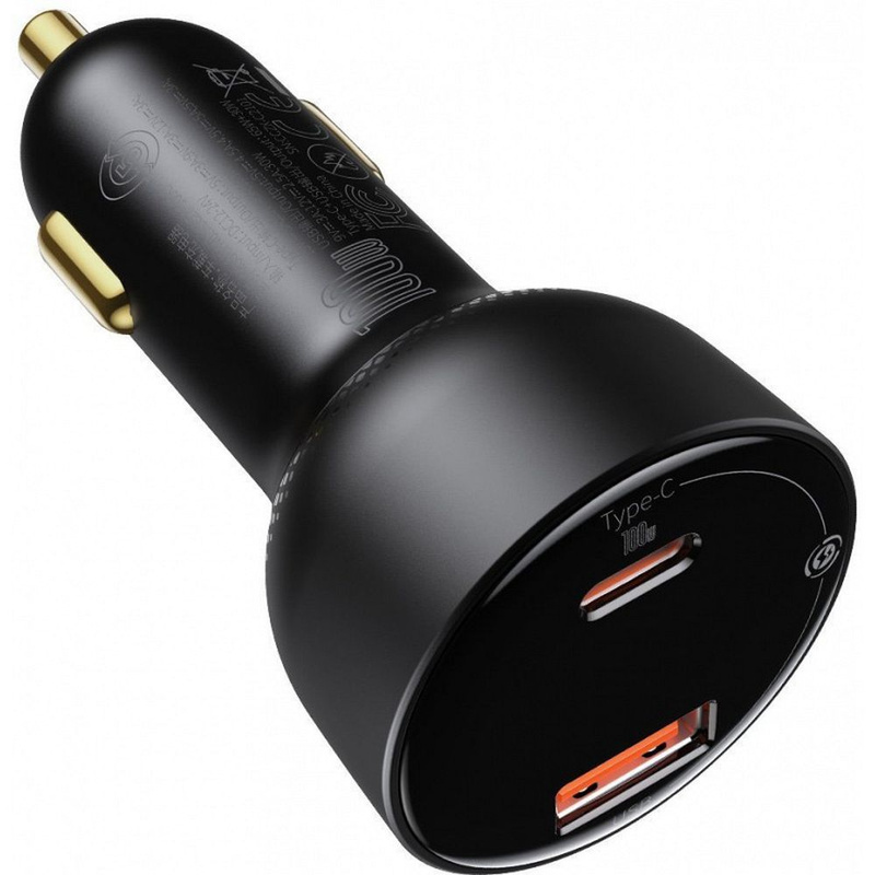 Baseus Superme szybka ładowarka samochodowa USB / USB Typ C 100W PPS Quick Charge Power Delivery czarny (CCZX-01)