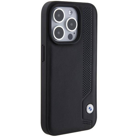 Original Case APPLE IPHONE 15 PRO MAX BMW Hardcase Leather Blue Dots (BMHCP15X22RBDK) black