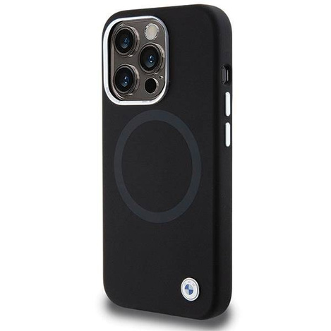 BMW Signature Liquid Silicone MagSafe Hülle für iPhone 15 Pro Max – Schwarz