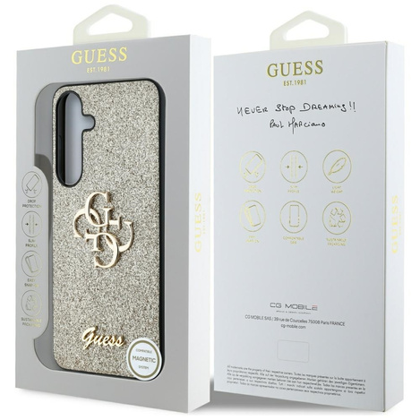 Etui Guess Fixed Glitter Big 4G Metal Logo do Samsung Galaxy S25 złoty