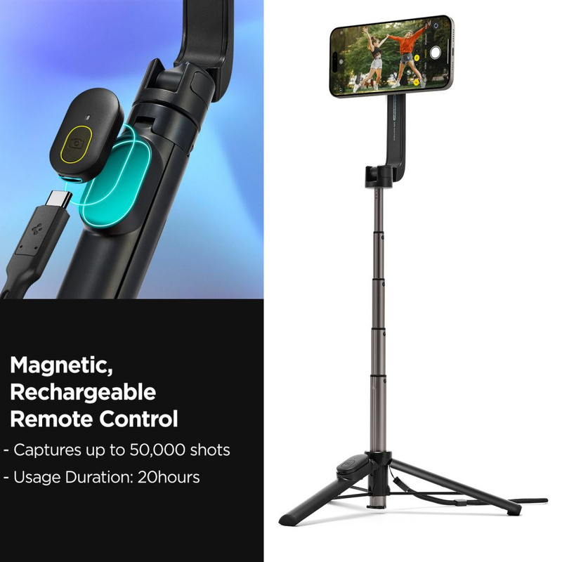 Spigen Selfiestick S571W MagSafe Tripod   Bluetooth czarny/black AMP07656
