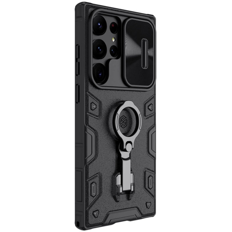 Nillkin CamShield Armor Pro Case etui Samsung Galaxy S23 Ultra pancerny pokrowiec z osłoną na aparat ring podstawka czarne
