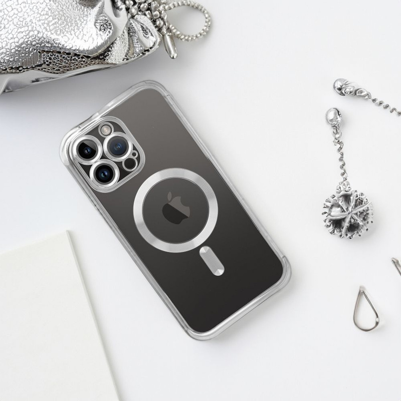 Futerał Electro Mag Cover kompatybilny z MagSafe do IPHONE 15 PRO srebrny