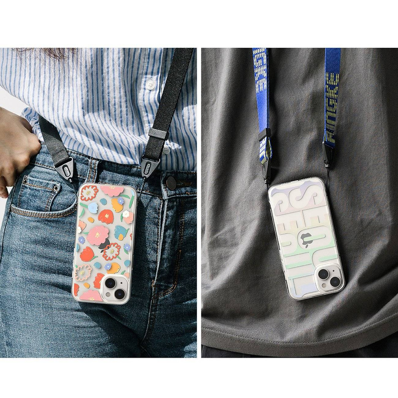 Ringke Fusion Design Armoured Sleeve Cover mit Gelrahmen für iPhone 14 Plus transparent (Floral) (FD637E31)