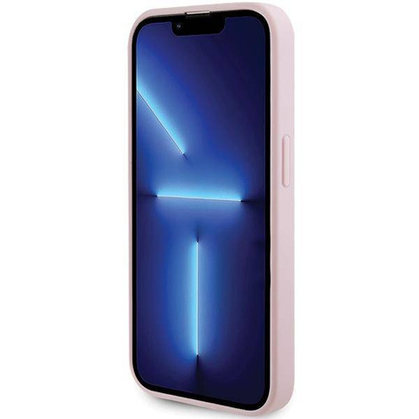 Guess GUHMP13LPSAHMCP Hülle für iPhone 13 Pro / 13 – rosa Saffiano MagSafe