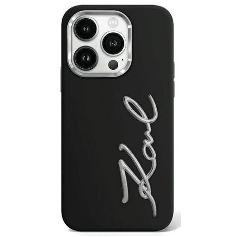 Oryginalne Etui KARL LAGERFELD hardcase Silicone Metal Script Logo KLHCP15LSCMSMVK do Iphone 15 Pro Czarny