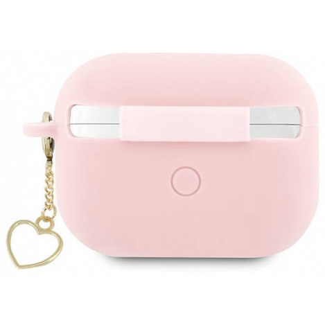 Guess GUAP2LSCHSP AirPods Pro 2 cover pink/pink Silicone Charm Heart Collection