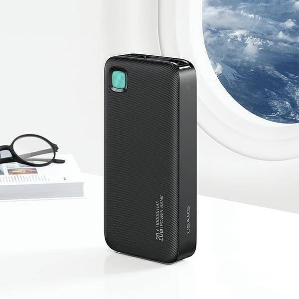 USAMS Powerbank with retractable USB-C Retractable cable 10000 mAh PD 20W Fast Charge XY Series white/white 10KCD22402 (US-CD224)