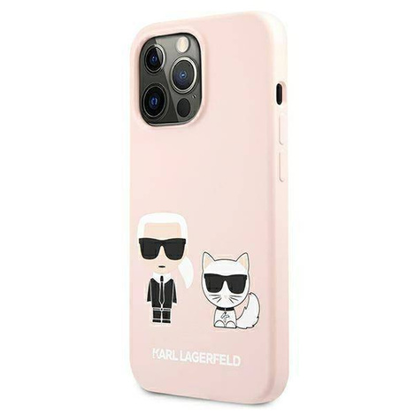 Karl Lagerfeld KLHMP13LSSKCI iPhone 13 Pro / 13 6,1&quot; Hardcase hellrosa / hellrosa Silikon Ikonik Karl &amp; Choupette Magsafe