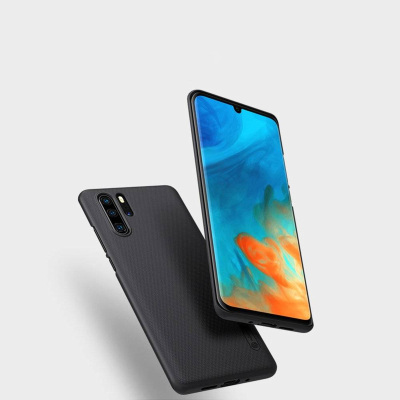 Nillkin Super Frosted Shield wzmocnione etui pokrowiec + podstawka Huawei P30 Pro czarny