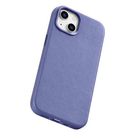 iCarer Case Leather Genuine Leather Case Cover for iPhone 14 Light Purple (WMI14220705-LP) (MagSafe Compatible)