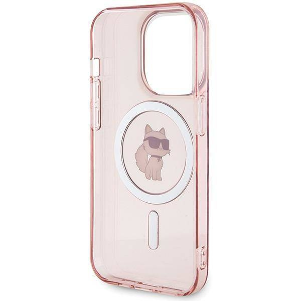 Karl Lagerfeld IML Choupette MagSafe Hülle für iPhone 15 Pro Max – Rosa