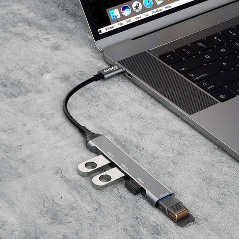 Dudao HUB 4in1 USB-C - 4x USB-A (3 x USB2.0 / USB3.0) 6,3cm schwarz (A16T)