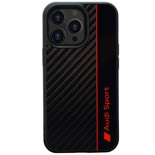 Audi Carbon Fiber Stripe iPhone 13 Pro / 13 6,1&quot; schwarz/schwarz Hardcase AUS-TPUPCIP13P-R8/D1-BK