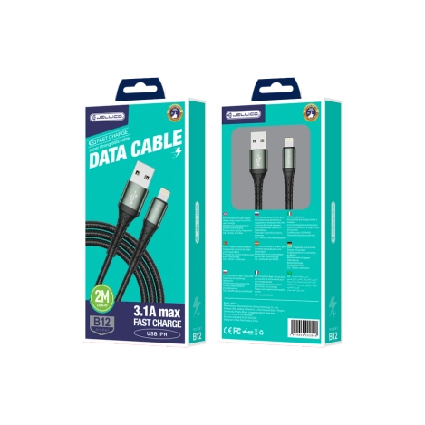 JELLICO cable B12 Lightning 3.1A 2M Black