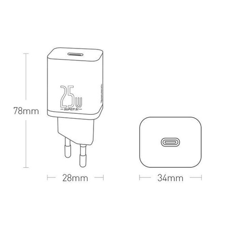 Baseus Super Si  Quick Charger 1C 25W EU Black