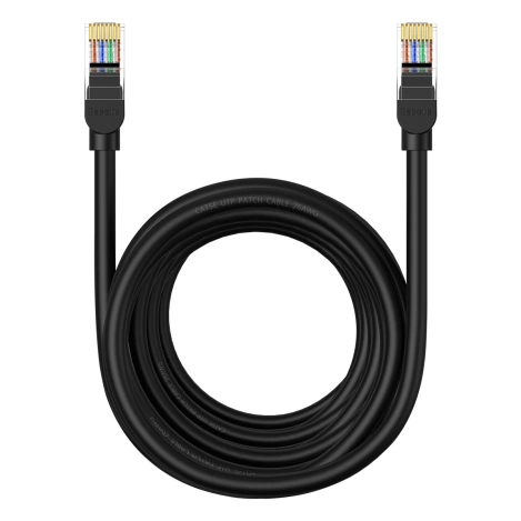 Baseus High Speed ​​Cat 5 RJ-45 1000 Mbit/s Ethernet-Kabel 8 m rund – Schwarz
